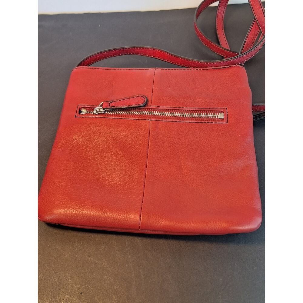 Etienne Algner Red, Burgundy, Leather Crossbody Purse